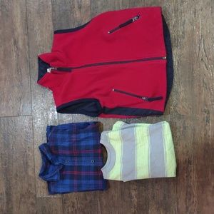 (lot of 3) size 4/5 xs long sleeve boys shirts and vest